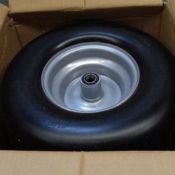 2 New Flat Free Lawn Mower Wheels And Tires 