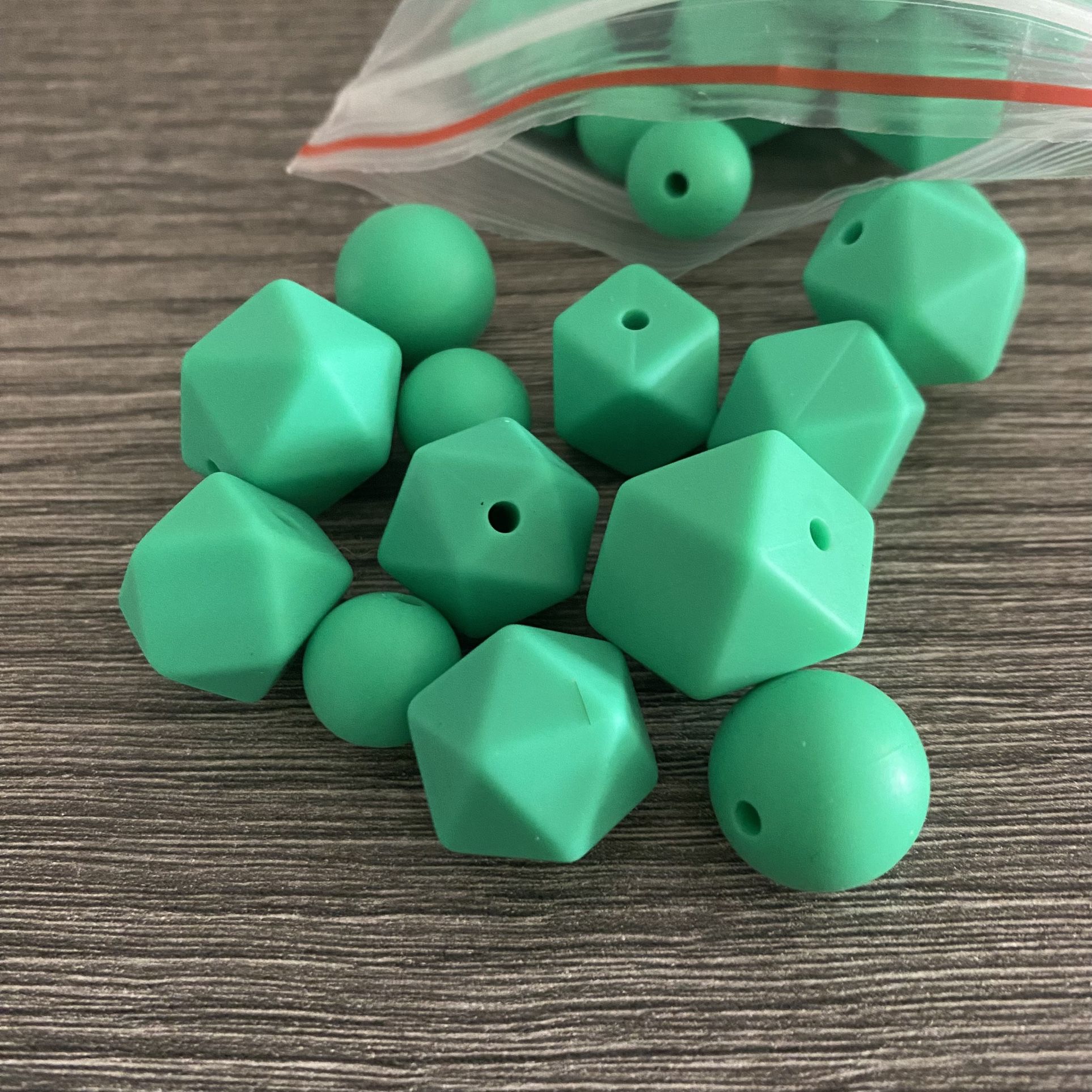 Silicone Beads different shapes and sizes 50 pcs