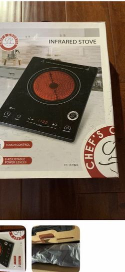 Chef's Counter CC-1123BLK Portable Infrared Electric Stovetop with Touch Control