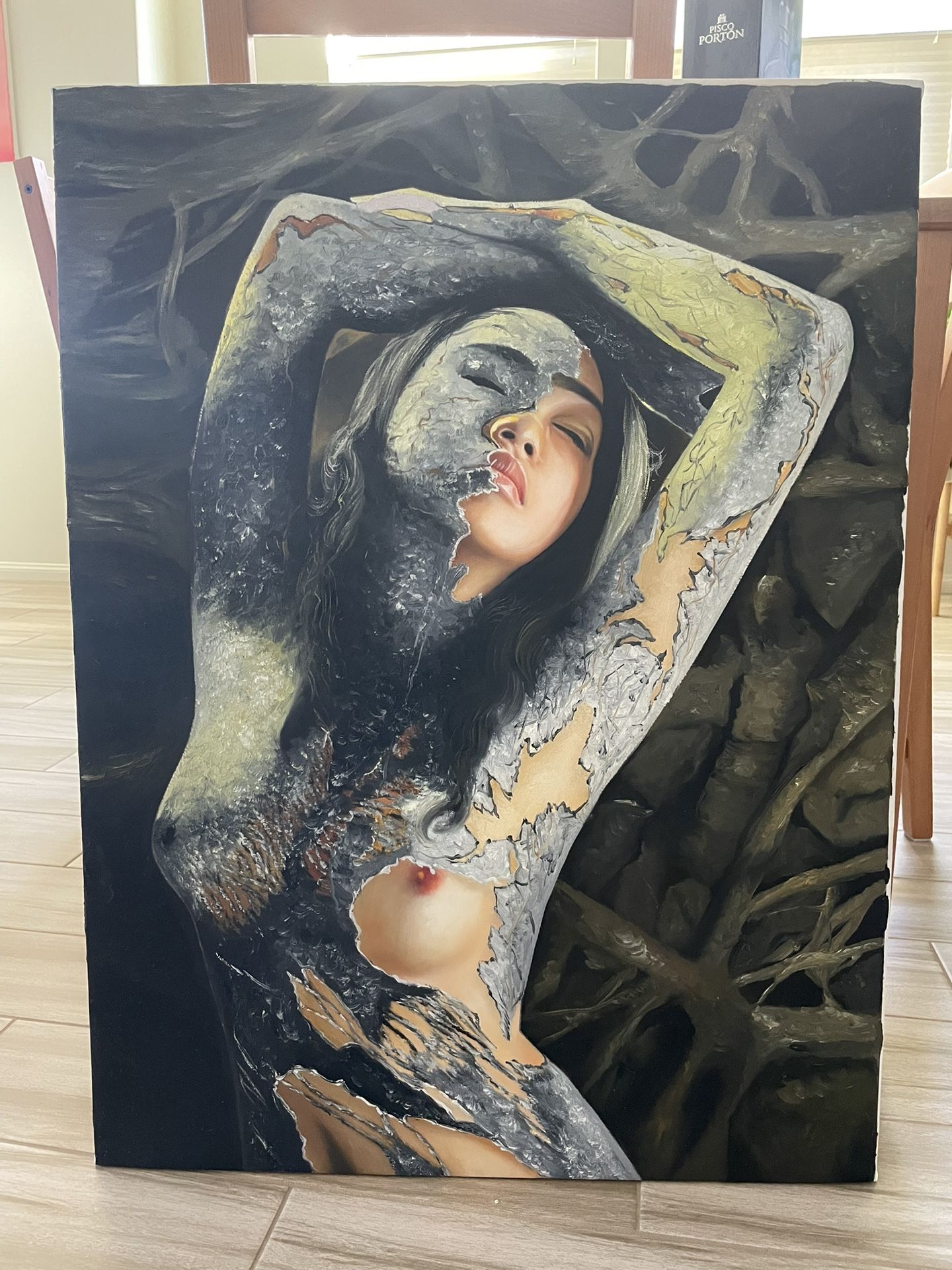 32x24 Realistic Figurative Oil Painting – Hand-Painted Artwork from Vietnam