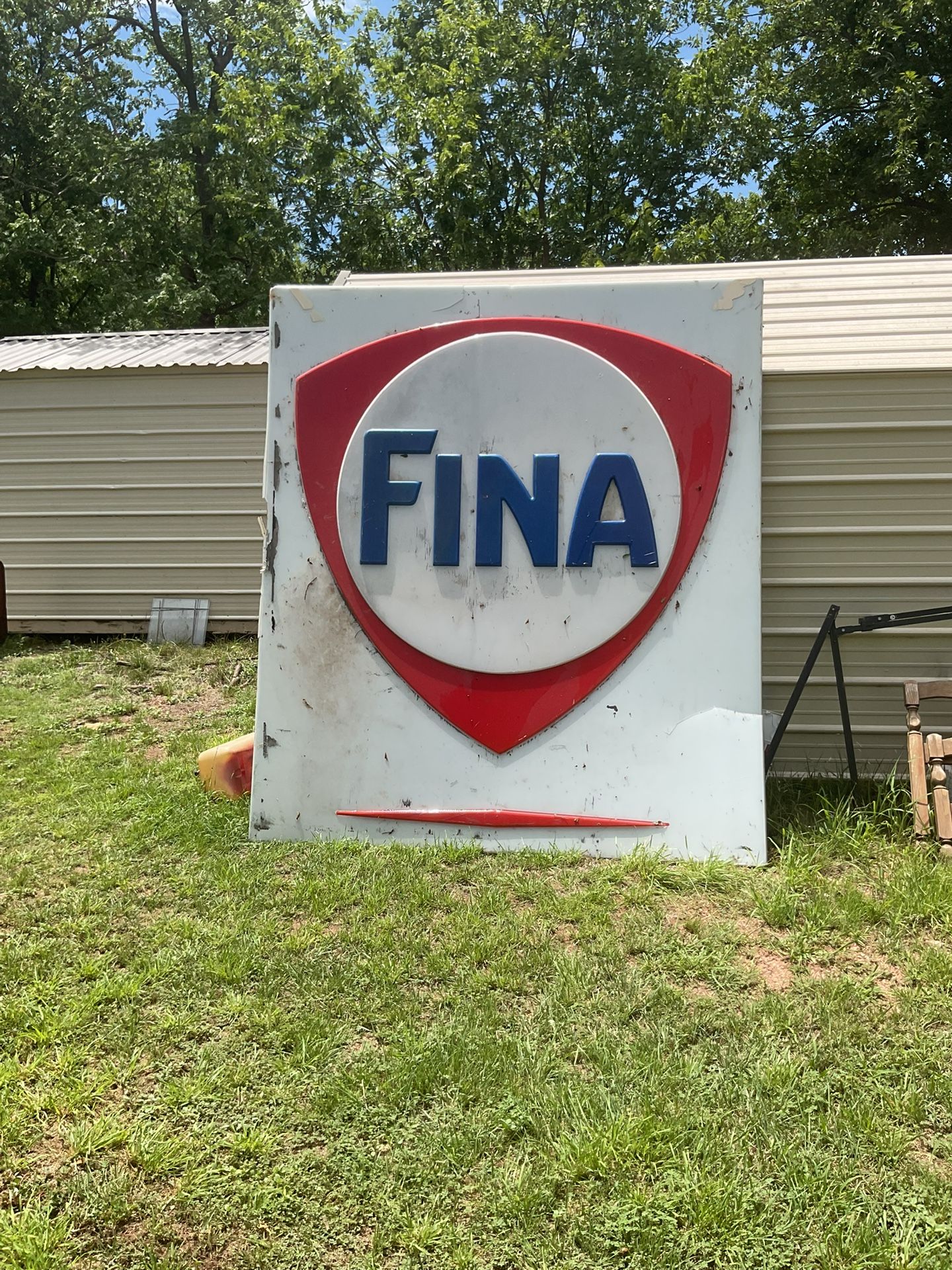 A Fina sign it’s plastic it’s 10 feet tall and 7 feet wide