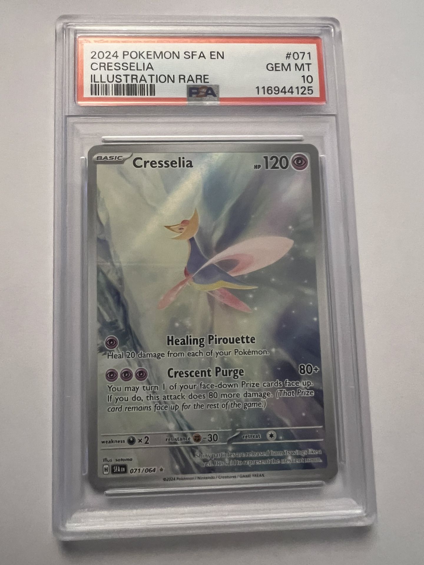 Cresselia Shrouded Fable Psa10 Pokemon Card Slab
