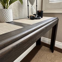 Modern-vintage solid oak console table