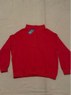 PARKE x target snap mockneck popover sweatshirt in Red
