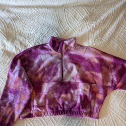 Nike Women's 1/2 Zip Hot Fuschia Fleece Cropped Sweatshirt 