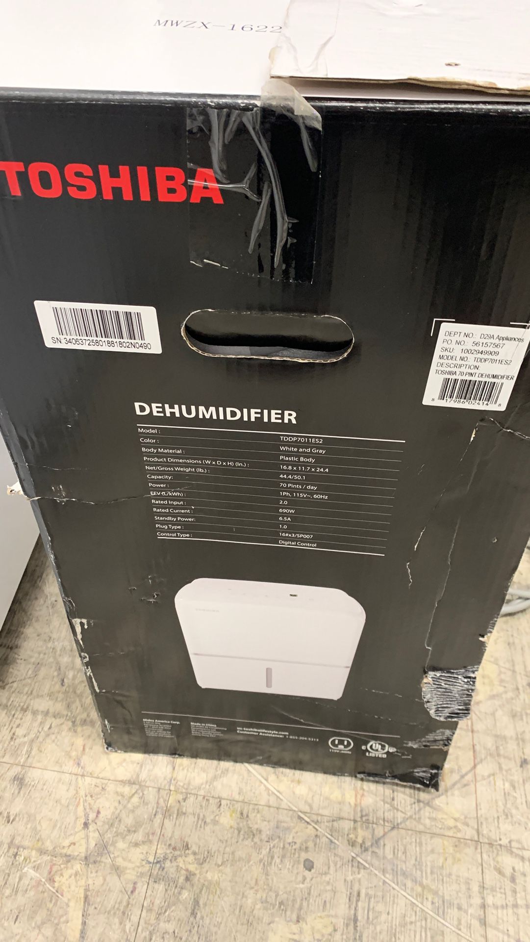 Toshiba Air Dehumidifiers!! Pick up only !