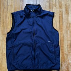VTG Y2K Men's Nike Vest Blue Golf Windbreaker Unlined Swoosh Outdoor Sz. L