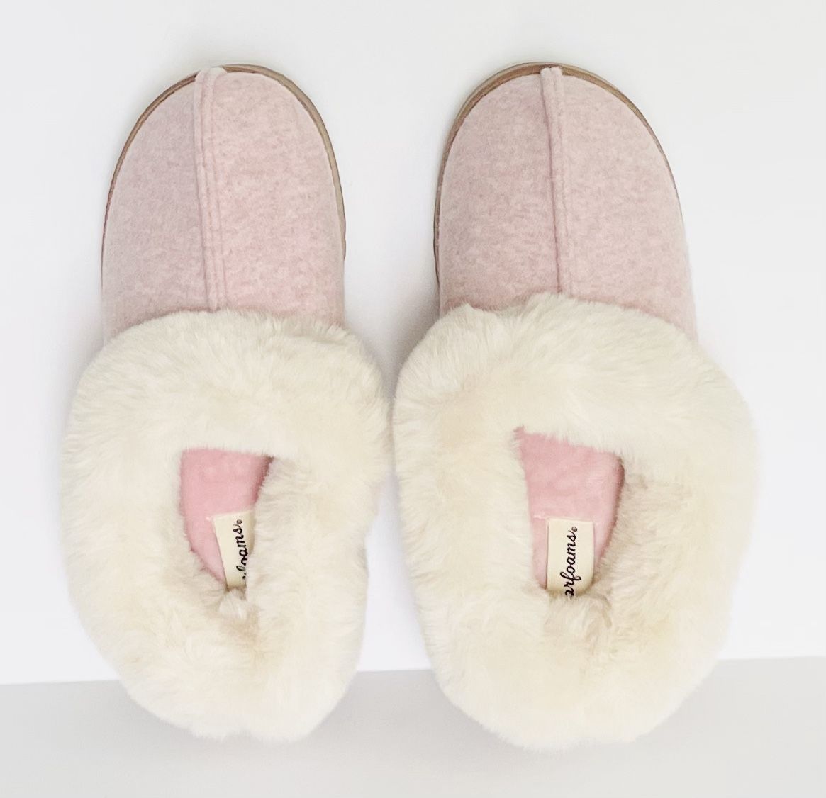 Dearfoams Genuine Shearling Scuff Clog Slipper In Pink Women’s Size 7-8 NEW!! NWOT