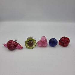 5 Arylic & Glass Flower & Snail Knob Hardware Cabinet Handles Pulls Drawer Pulls
