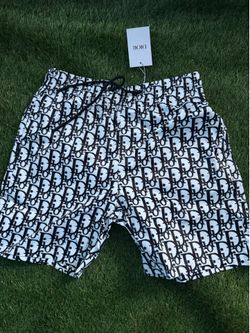 White & Black Oblique All-Over Print Swim Shorts (NWT)