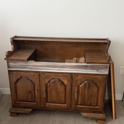 Vintage Solid Wood Dining Room Sideboard Buffet