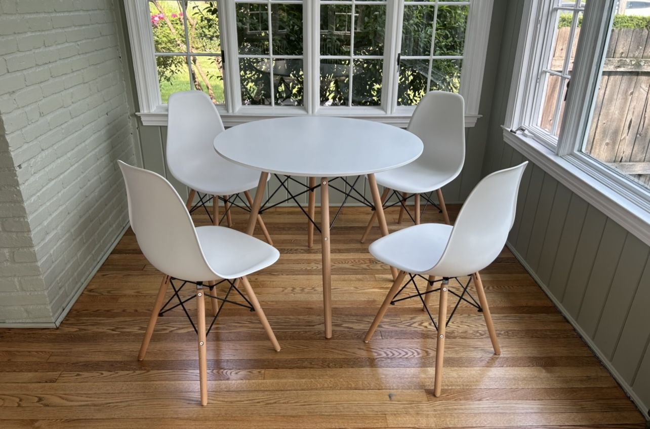 “NEW” Eames Style Modern Mid Century Dining Table & Shell Chairs Accent