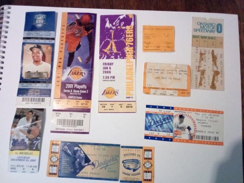 Old Sports Event Ticket Stubs