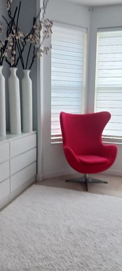 Red Wool Modern Egg Chairs 