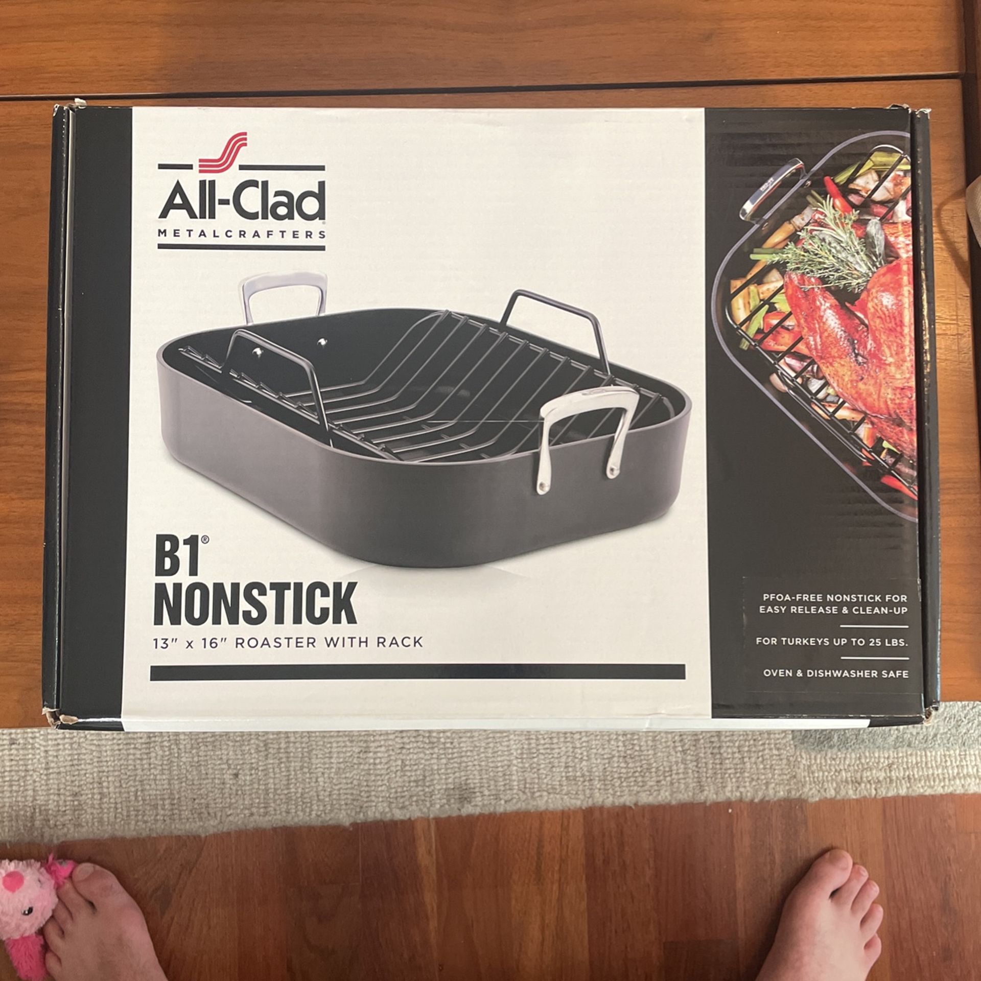 ALL-CLAD 13"x16" B1 Hard Anodized Nonstick Roaster Pan w/ Rack for Christmas