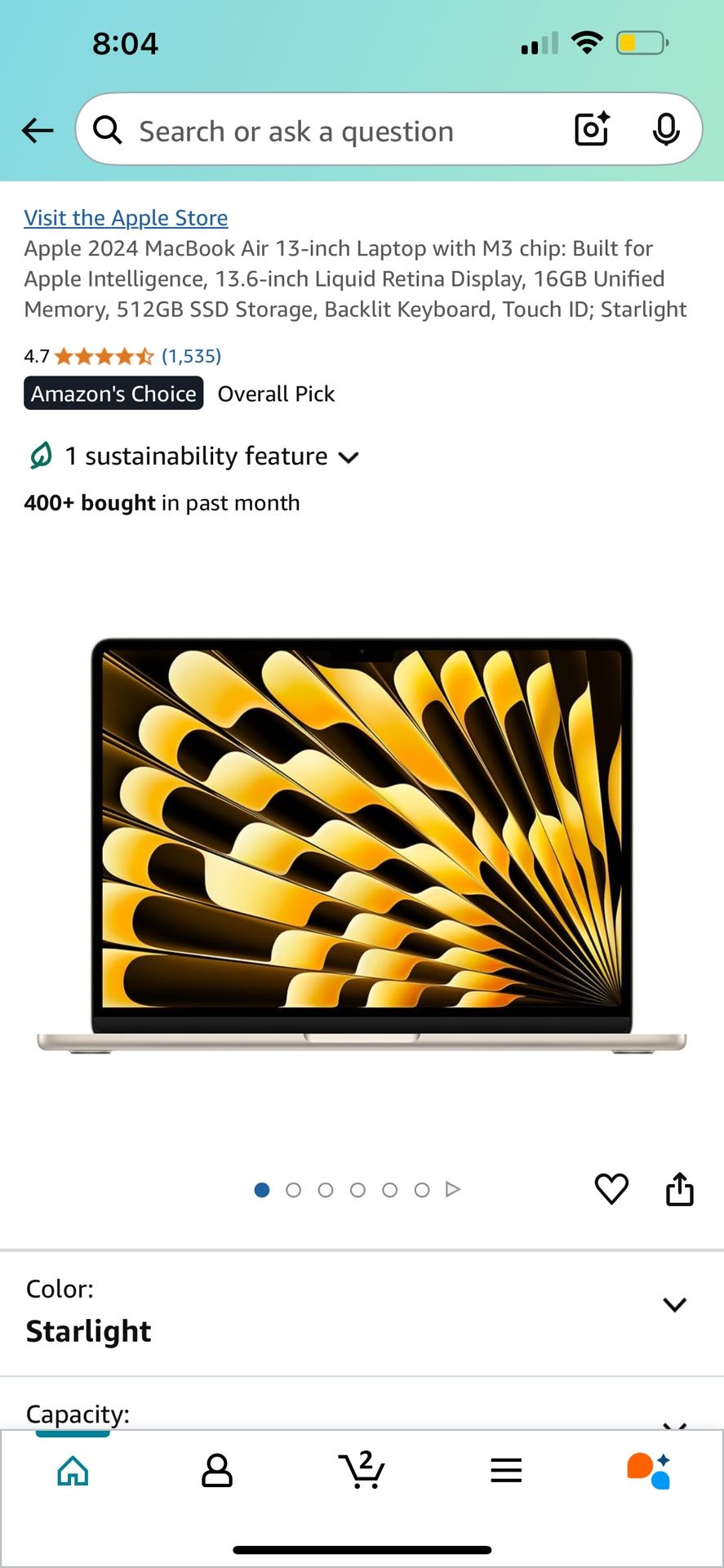 Apple 2024 MacBook Air 13-inch Laptop with M3 chip