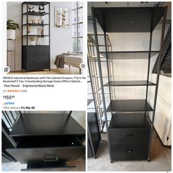 Tall Cabinet With 2 Drawers  