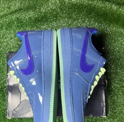 Nike Air Force 1 Low Blue Patent Leather Sneakers