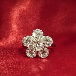 18k White Gold Diamond Brilliant Cut Ring 1.84 ctw