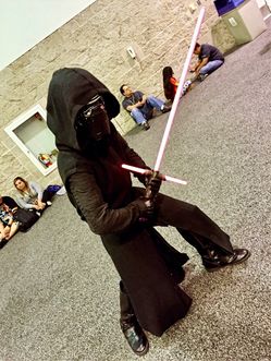 Star Wars Episode VII The Force Awakens KYLO REN Cosplay Costume With Helmet And Lightsaber Black Series Force FX