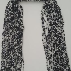 Black & White Seed Bead Necklace or belt