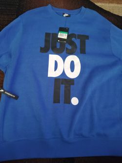 Nike CK2239-480 Sportswear Just Do It Crewneck Sweatshirt Blue Size XL