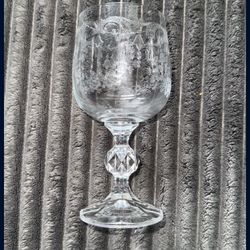Set Of 10 Vintage Bohemia Crystal Cascade Bell Etched Glasses 