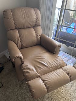 Leather Recliner Chair — Tan/Taupe