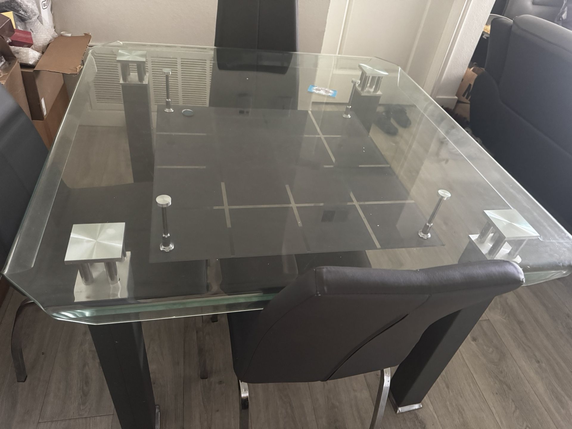 Modern Glass Dining Table Set