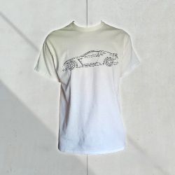 Gildan Nissan GT-R Car Silhouette White T-Shirt Size M