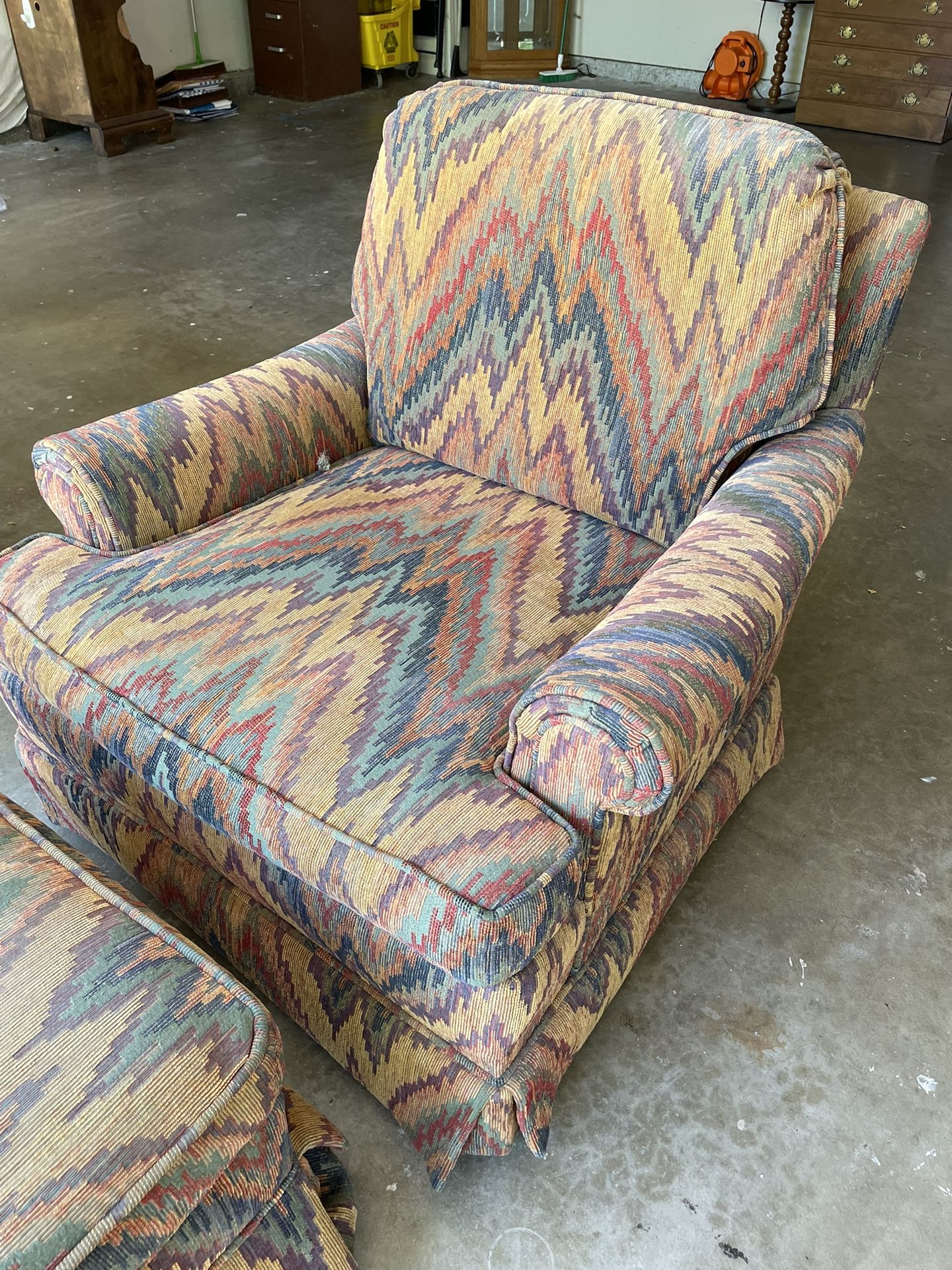 Vintage Chair And Ottoman