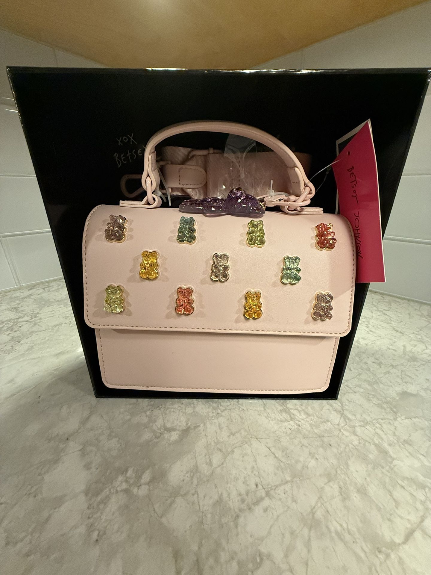 Betsey Johnson, Pink Gummy Bear Bag With Charm Gift Set