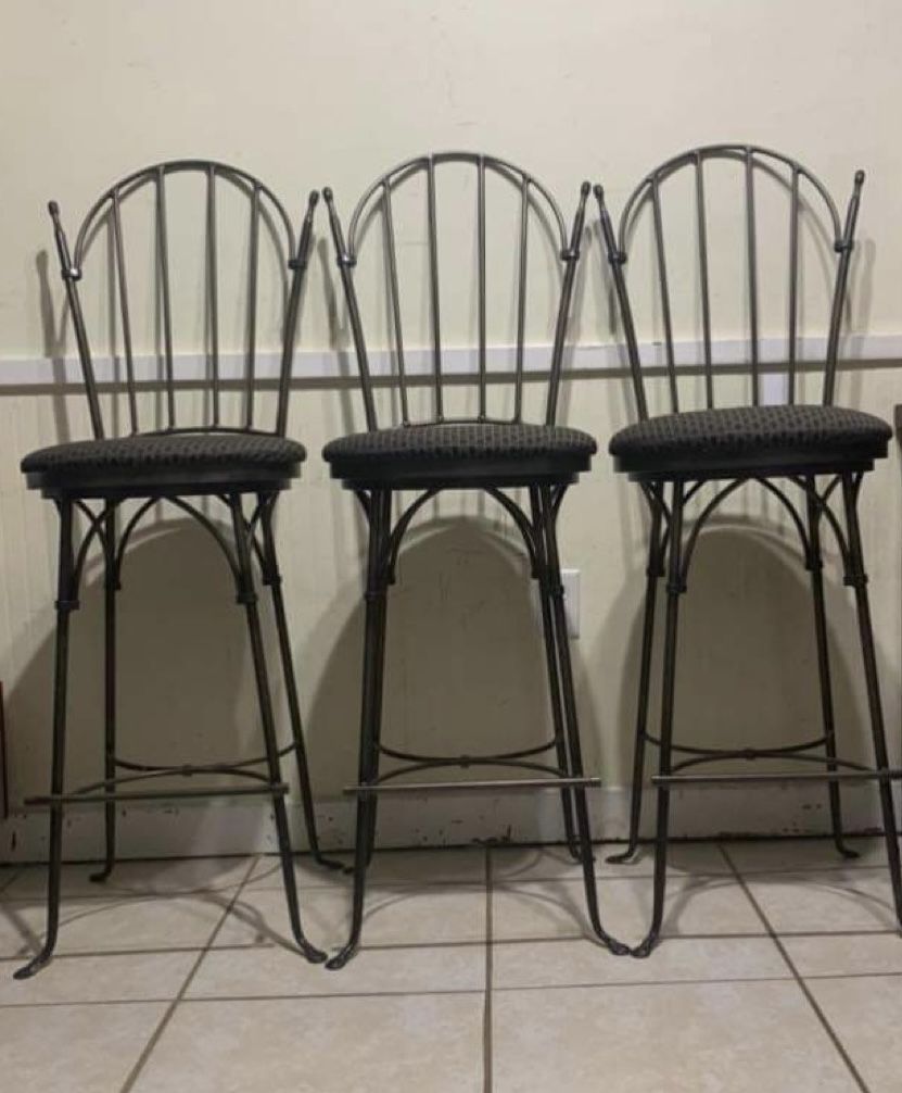 Charleston Forge Wrought Iron Shaker Arch Bar Height Swivel Stools