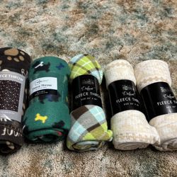 Bundle of 5 Fleece Throws  50”x60”  variety of colors and patterns All new
