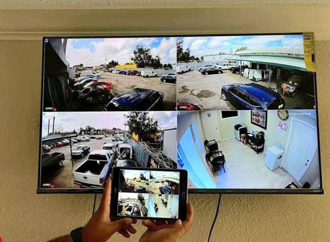 4 Camaras De Seguridad 4 CCTV Security Cameras With Recorder❗️INSTALLED❗️INSTALADAS 💯