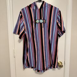 “ No Cap” Striped Hoodie Shirt Size M