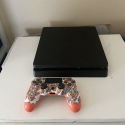 PS4 Slim Console + Unique Custom Painted Controller