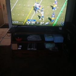 Tv Stand With Tempered Glass Shelves And 2 Drawers