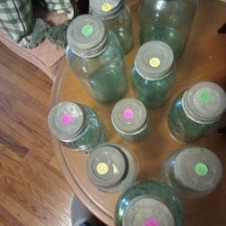 Old Blue Tint Canning Jars