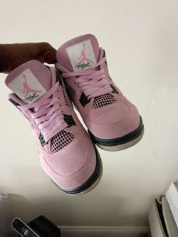 Air Jordan 4 Pink Suede Sneakers