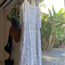 Sequin Dress with Tassel 