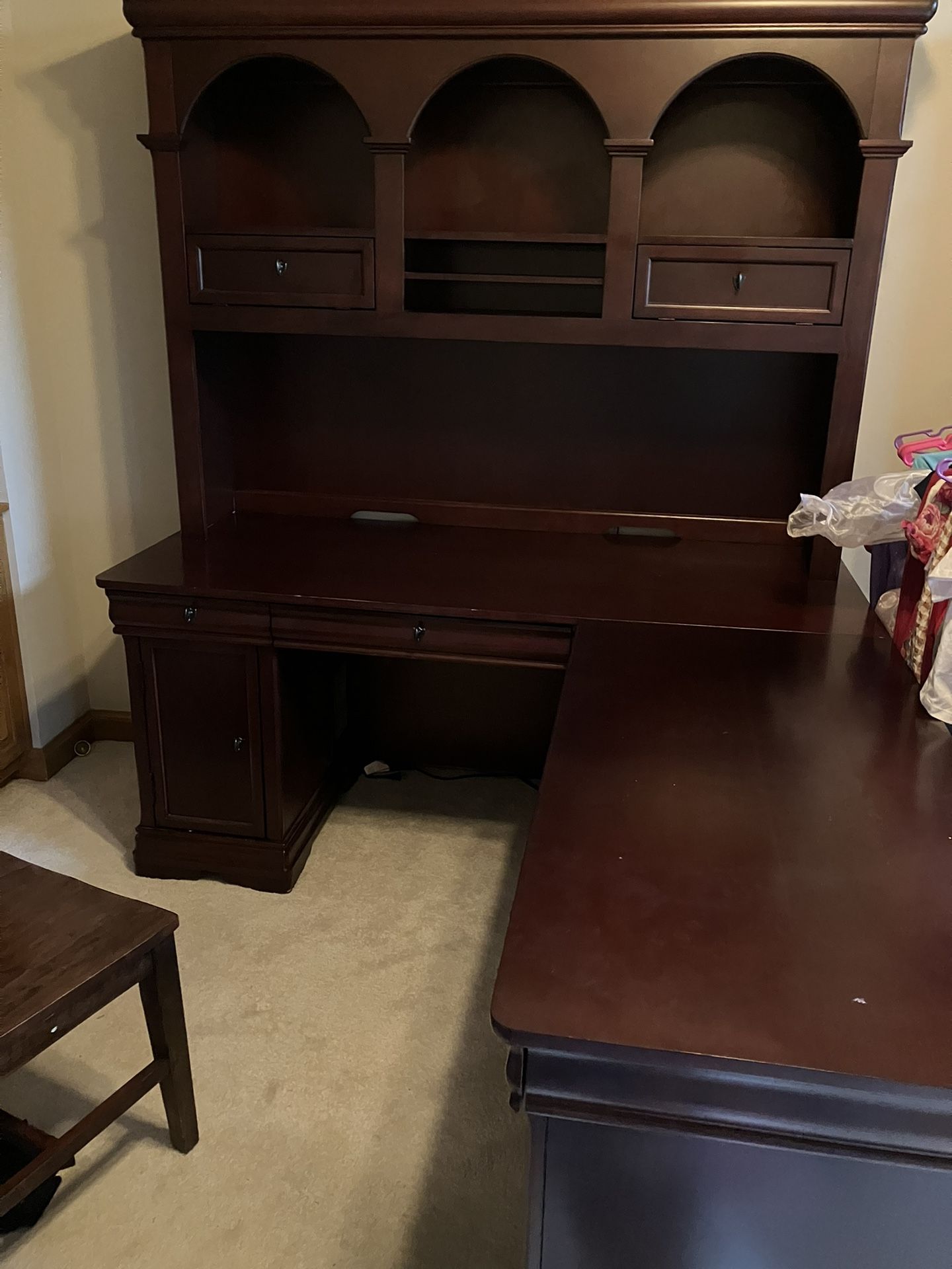 Office Furniture - L Shaped Desk, Hutch And Bookcase