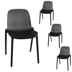New Black Patio Dining Chairs - Set of 4