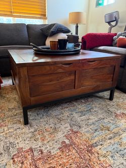 Crate & Barrel Tucker 36" Square Storage Trunk / Coffee Table