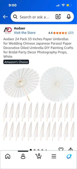7 Pack 33 Inches Paper Umbrellas for Wedding Chinese Japanese Parasol Paper