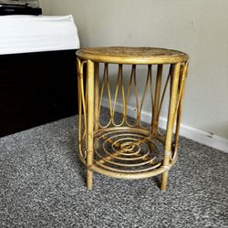 Boho Wicker Nightstand/Table