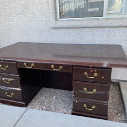 Industrial 7 Drawer Desk Real Wood. 
