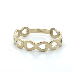 Woman’s Ladies 14k Yellow Gold Eternity Symbol  Band Ring Size 7.5 GP3130226
