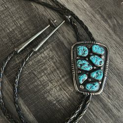 Nice Bolo Turquose Sterling Vintage 