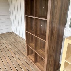 Kallax Style Costco Walnut Color Cube Shelves Room Divider  (buy One Or Both) 